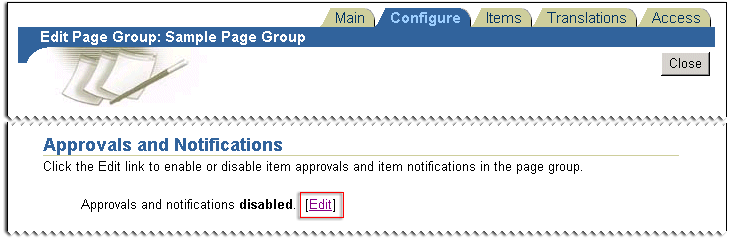 The approvals and notifications status of a page group. The approvals and notifications status of a page group.
