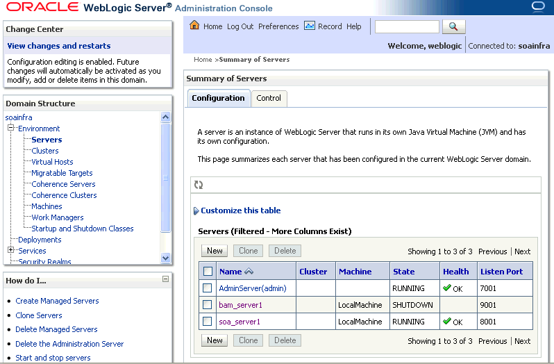 Weblogic Console Weblogic Console