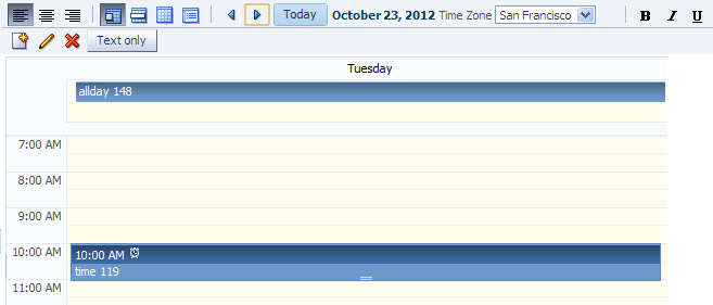Customized Toolbar for a Calendar