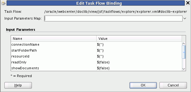 Task Flow Binding Parameters Task Flow Binding Parameters