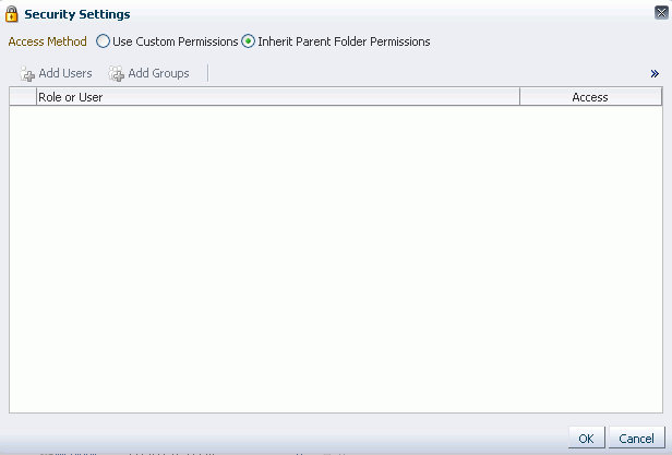 Security Settings Dialog