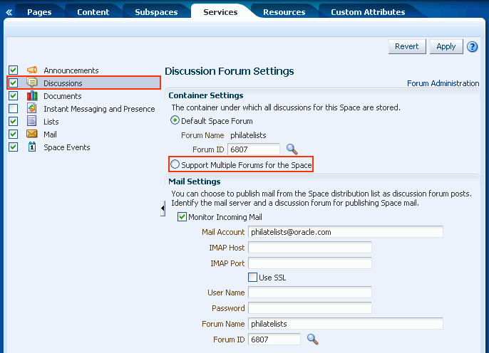 Specifying Where Discussions are Stored: Single Forum Specifying Where Discussions are Stored: Single Forum