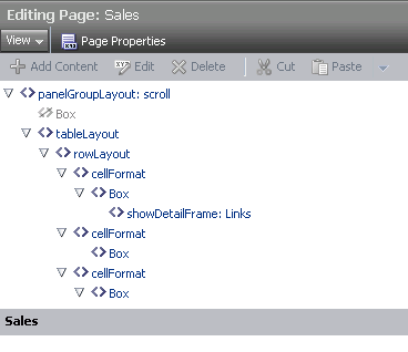 Internal layout components in Source view Internal layout components in Source view