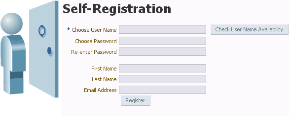 Self-Registration page Self-Registration page