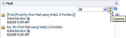 Compose icon on a Mail task flow