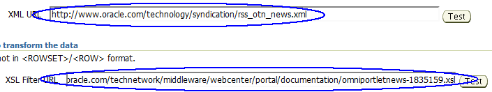 Source Page of the OmniPortlet Wizard