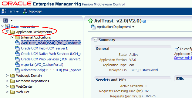 Navigating to the Framework Application Home Page