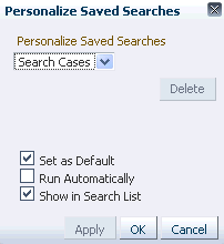 Create Saved Search page Create Saved Search page