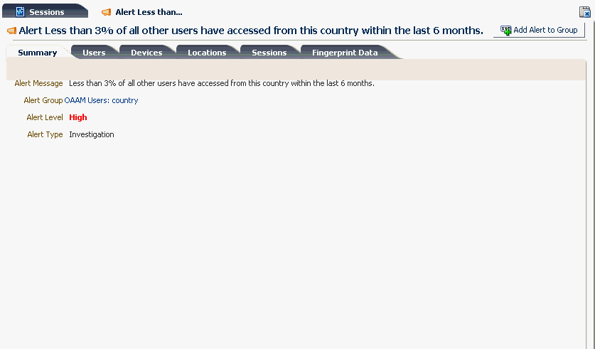 The alert details summary tab is shown.