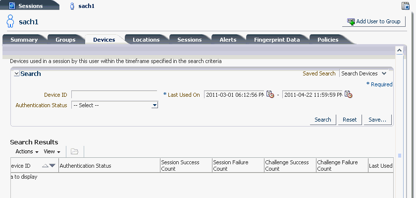 The user details device tab is shown.