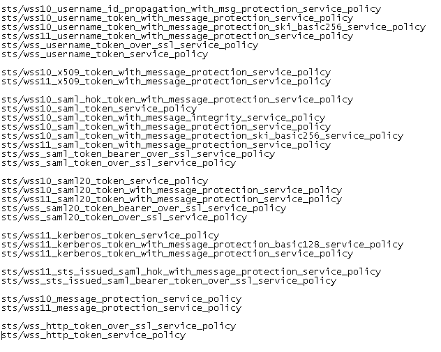 WS-Security 1.0 and 1.1 Policies WS-Security 1.0 and 1.1 Policies