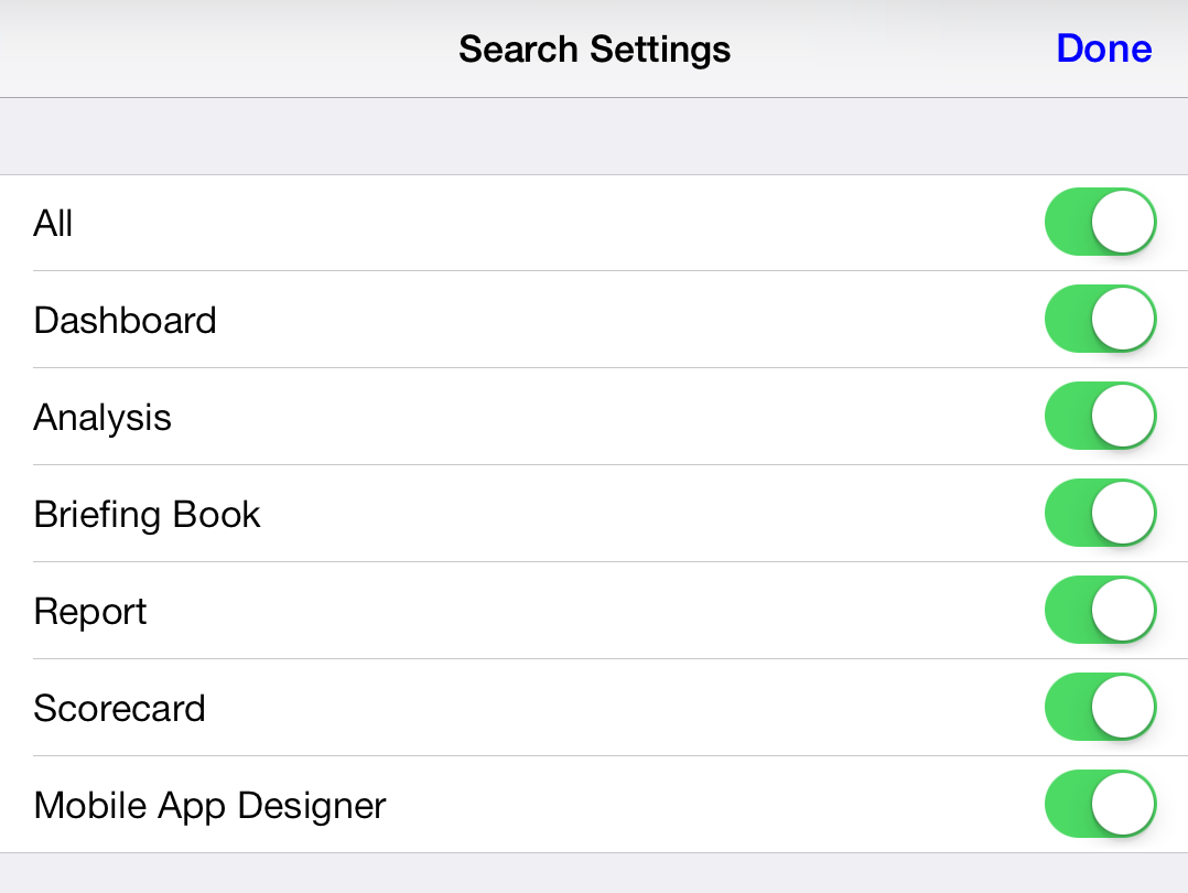 Search Settings dialog