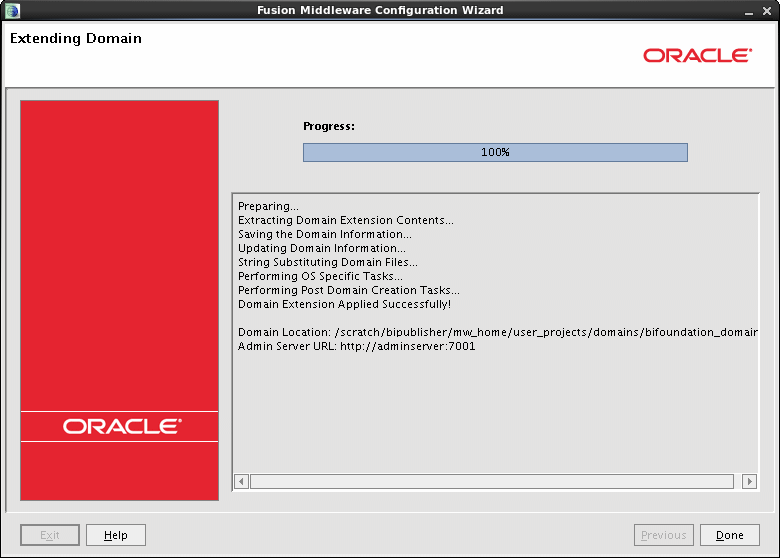Extending Domain Progress screen Extending Domain Progress screen