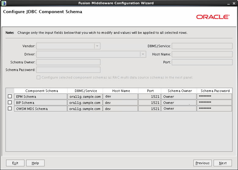 Test JDBC Data Sources screen Test JDBC Data Sources screen