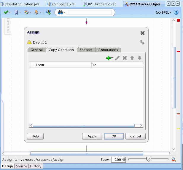 Copy operation for BPEL assign activity Copy operation for BPEL assign activity