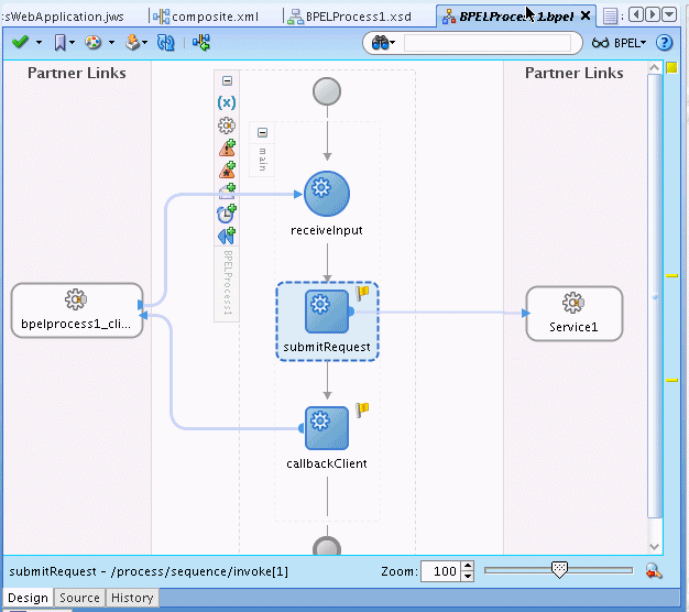 Adding the submitRequest invoke activity. Adding the submitRequest invoke activity.