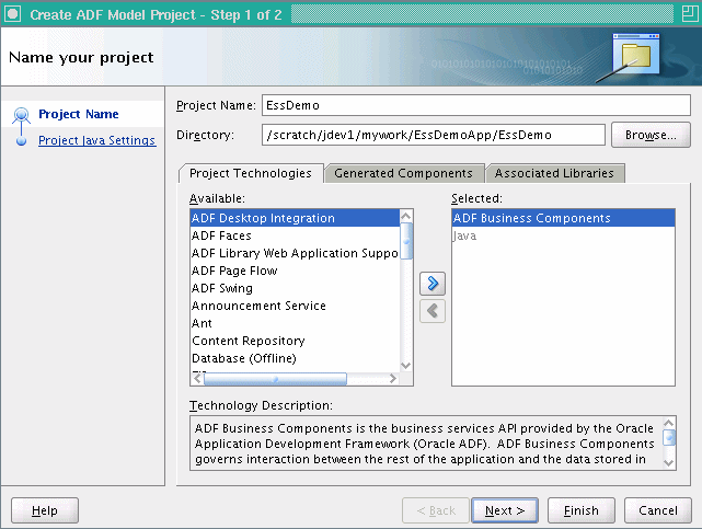 Adding the EssDemo Project to the Sample Application Adding the EssDemo Project to the Sample Application