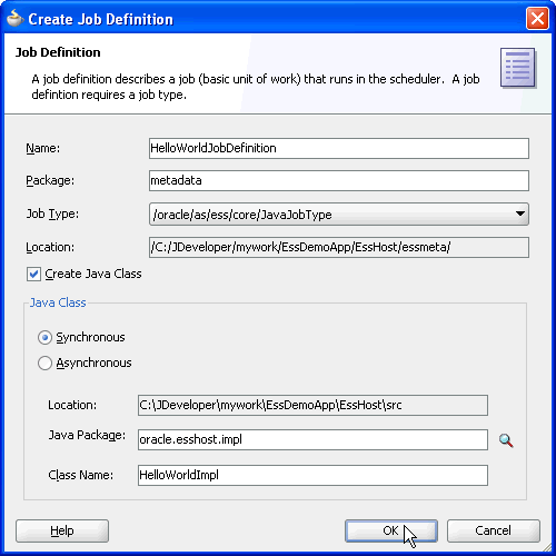 Creating a Job Definition Creating a Job Definition