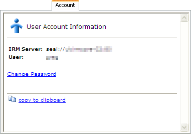 Account tab for 10g sealed documents Account tab for 10g sealed documents