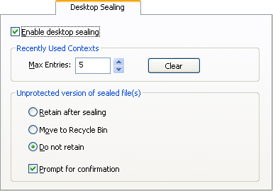 Desktop Sealing tab Desktop Sealing tab