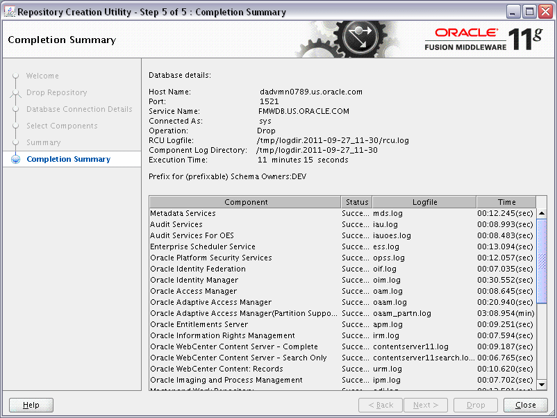 rcu repository creation complete screen rcu repository creation complete screen