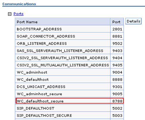 Port Information for WC_Spaces Port Information for WC_Spaces