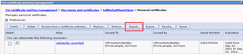 Importing Personal Certificates Importing Personal Certificates