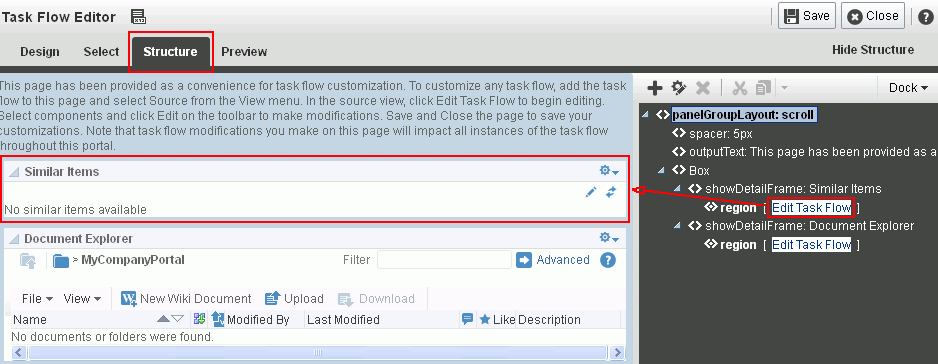 Structure View of Task Flow Editor System Page Structure View of Task Flow Editor System Page