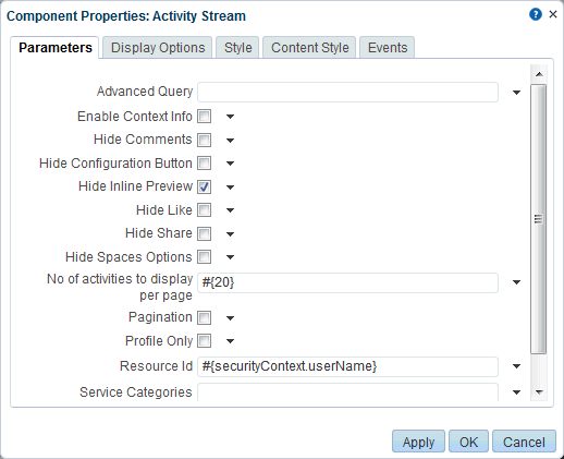 Analytics Task Flow - Component Properties