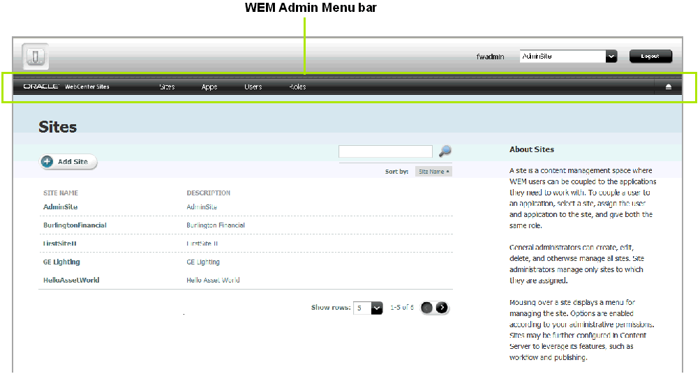Description of adminsitespage.gif follows Description of adminsitespage.gif follows