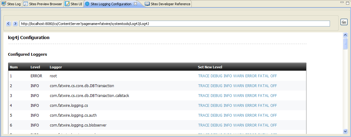 Description of view_wcsloggingconfig.png follows Description of view_wcsloggingconfig.png follows