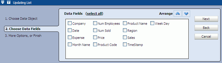 Description of bam_createreport_list_field.gif follows Description of bam_createreport_list_field.gif follows