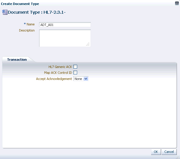 Input the document type name. Input the document type name.