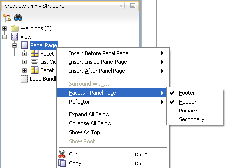 Using Context Menu to Add Facet