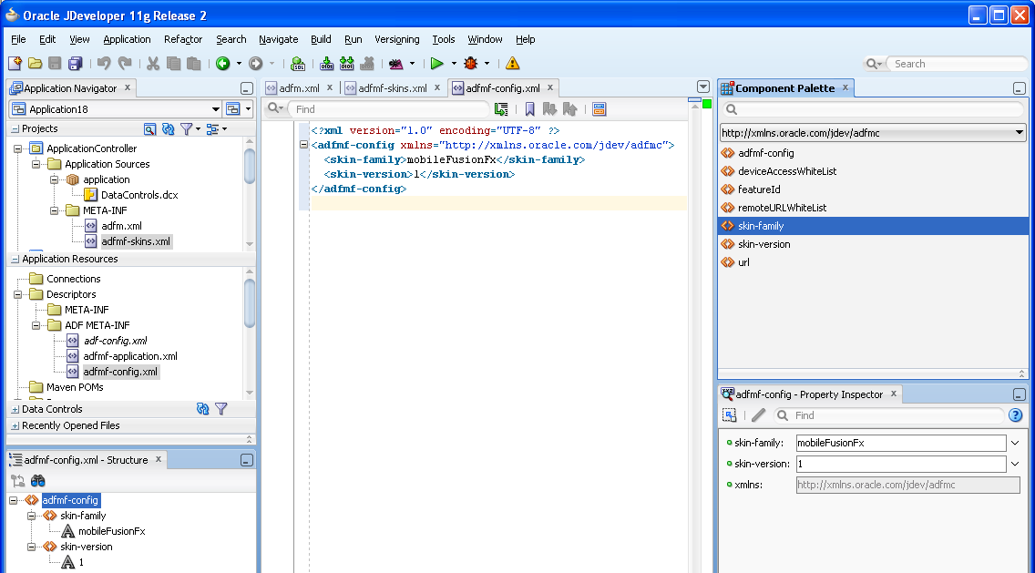 The adfmf_config.xml file.