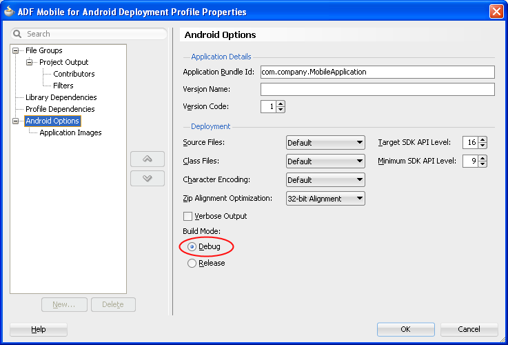 Setting Debug Mode for Android