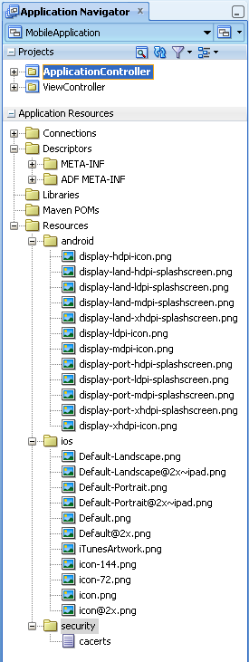The application resources.