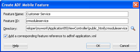 Adds a feature application.