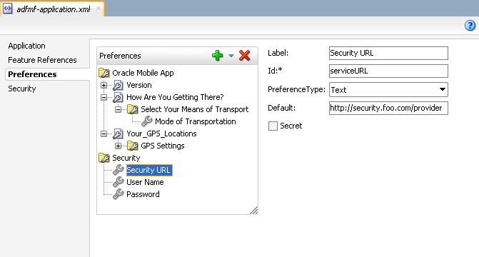 Create a text preference.