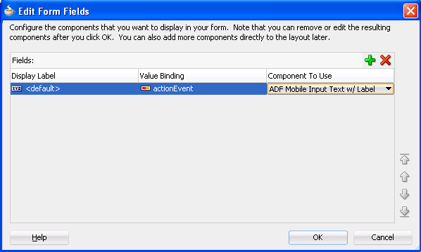 Edit Form Fields Dialog