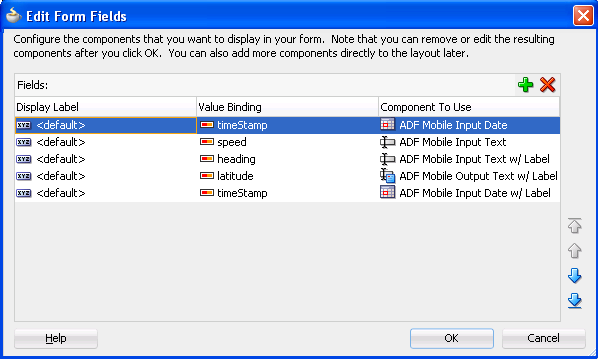 Edit Form Fields Dialog