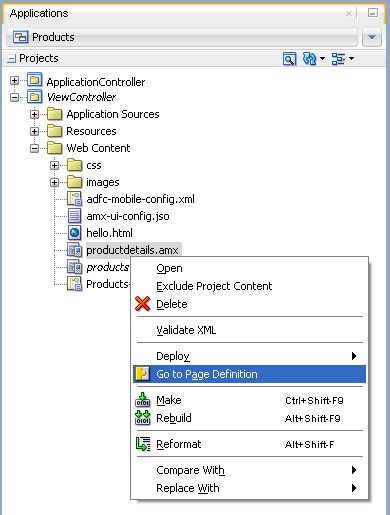 Go to Page Definition from Application Navigator