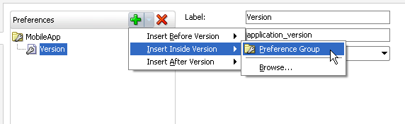 Insert a child group into a page group.