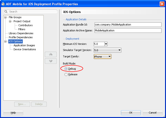 Setting Debug Mode for iOS