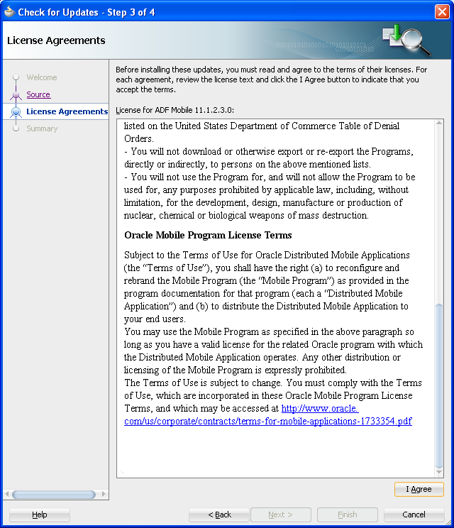 Agree and comply with the Mobile Program licensing.