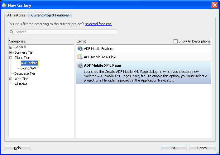 Creating a Local ADF Mobile XML Page