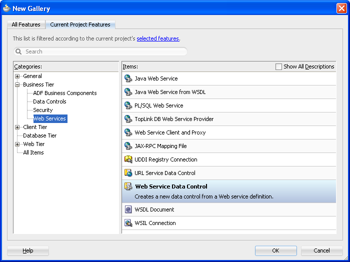Creating a New Web Service Data Control