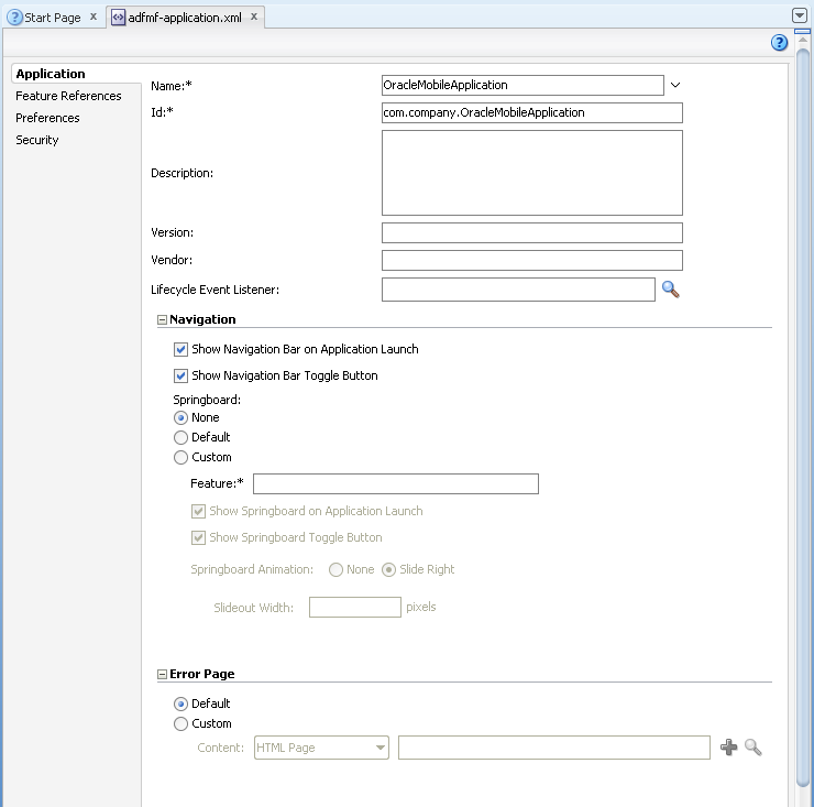 The overview editor showing the Structure window.