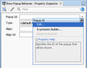 Setting Popup Id Attribute