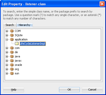 Retrieving application.LifeCycleListenerImpl.